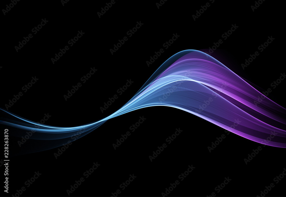 Aufkleber Vector Abstract shiny color blue wave design element