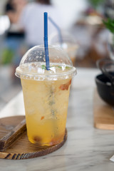 Iced lemon plum juice