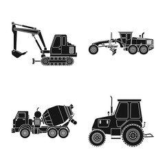Vector design of build and construction symbol. Set of build and machinery stock vector illustration.