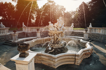 LAINATE (MI) - ITALY OCT 2018 - fountain NINFEO in the VILLA VISCONTI BORROMEO LITTA.