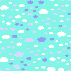 Clouds and sky Seamless vector EPS 10 Multicolor Figures. Texture for print and Banner. Flat style