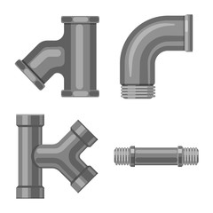 Vector illustration of pipe and tube icon. Set of pipe and pipeline stock symbol for web.