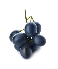 Ripe sweet grapes on white background