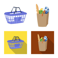 Vector illustration of food and drink symbol. Set of food and store stock symbol for web.