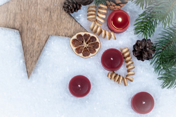 Christmas - Wooden Star with Candles