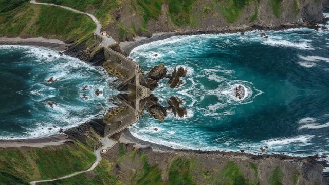 San Juan de Gaztelugatxe reflex fantasy timelapse
