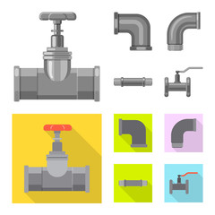 Vector design of pipe and tube logo. Collection of pipe and pipeline stock symbol for web.