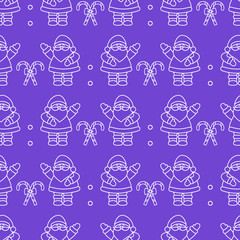 Christmas, New Year 2019 seamless pattern.