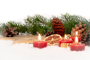 Christmas - Wooden Star with Candles