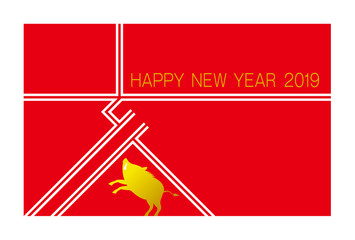 年賀状　亥　2019
