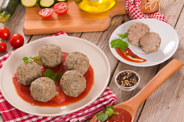 Meatballs with tomato sauce. 