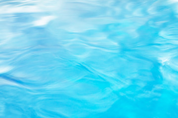 Fototapeta na wymiar The smooth natural blue water background with bokeh abstract on the sea or ocean,vintage and soft colored blur.