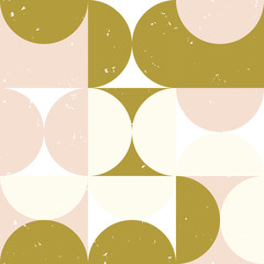 Pastel colors circle tiles seamless pattern, vector geometric background.