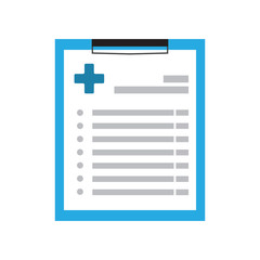 Medical checklist health check form on clipboard. Vector illustration design.