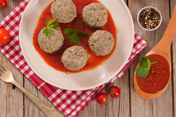 Meatballs with tomato sauce. 