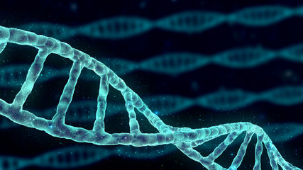 human DNA spiral molecules in abstract deep space