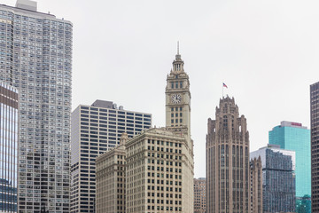 Fototapeta na wymiar View of Chicago downtown and skyscrapers, Illinois, USA 