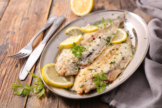 sole fish cooked with herb and lemon