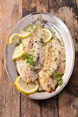 sole fish cooked with herb and lemon