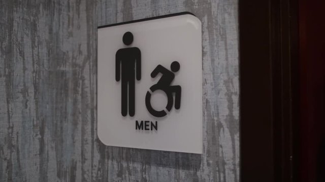 Mens restroom sign move in .mov