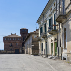 Fototapeta na wymiar San Genuario, Vercelli, and its castle
