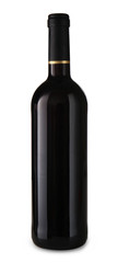 Bottle of red wine on white background