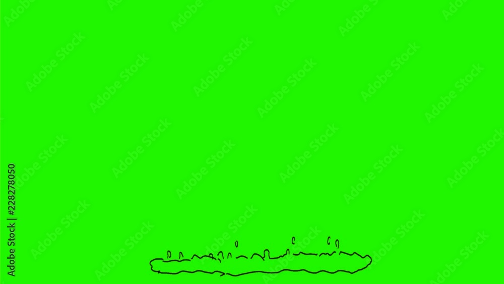 Poster 2d animation motion graphics showing a drawing of an atomic or atom nuclear bomb exploding to a mush