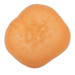 circle of sweet potato isolated on white background