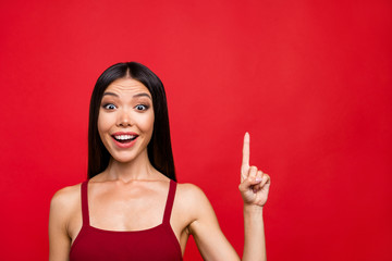 Portrait of beautiful glad positive cheerful optimistic brunette