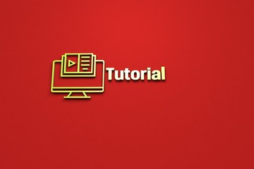 Illustration of Tutorial with green text on red background