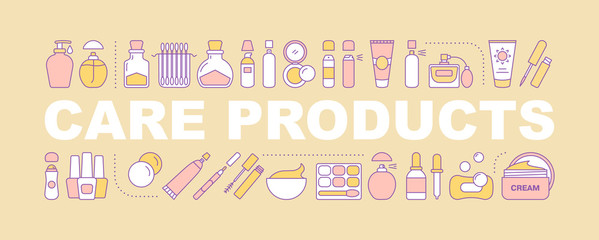 Care products word concepts banner