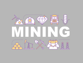 Coal mining industry word concepts banner