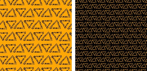 Seamless pattern with hand drawn triangles