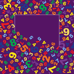Frame. Vector background from numbers. Back to school.  Vector illustration.	