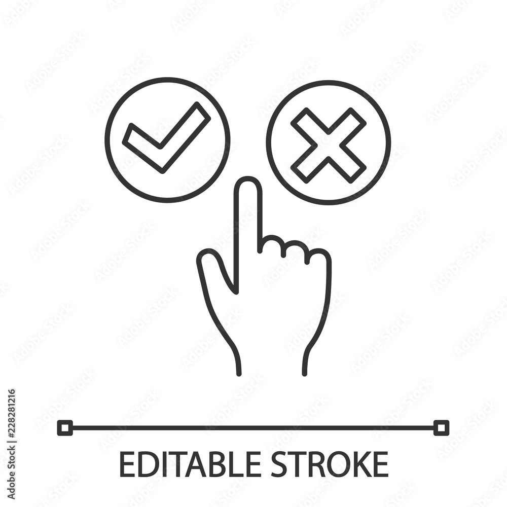 Poster accept and decline buttons linear icon