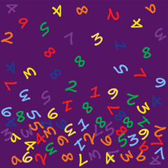 Vector background from numbers. Back to school.  Vector illustration.	