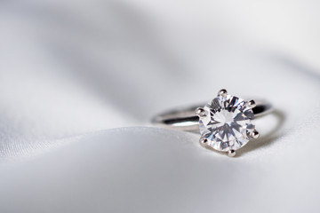 Jewelry wedding diamond ring close up