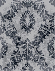 Vintage classic decor pattern Vector. Beautiful ornament. Royal luxury texture grunge backgrounds. Floral decoration intricated details. gray colors