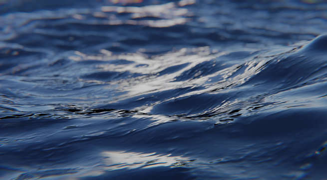 Abstract Water Surface Close Up. 3D illustration