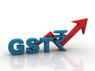 3d rendering GST Tax India with rupee sign

