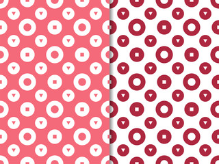 Geometric seamless pattern. Circles and triangles