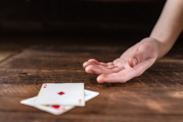 Card addiction. Dependence on poker, gambling. Gambling concept
