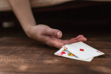 Card addiction. Dependence on poker, gambling. Gambling concept