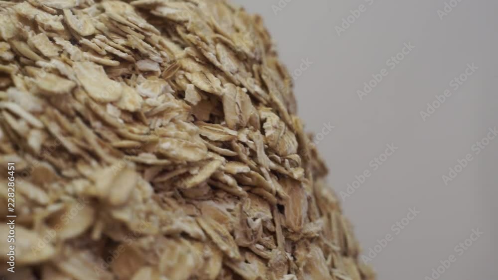 Poster cereals background macro view, rotation 360 degrees.