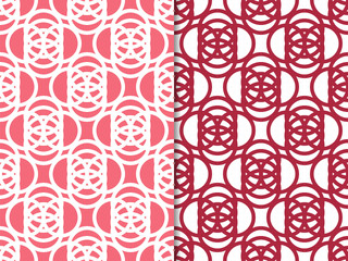 Seamless geometric abstract pattern with circles and rings