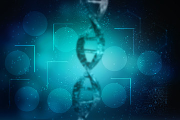 3d render of dna structure, abstract background