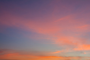 Dramatic sunset and sunrise sky cloud. Raincloud in twilight time before hard rain start.