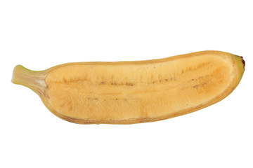 half of banana isolated on white background