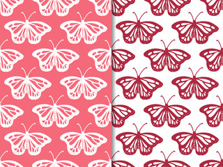 Fototapeta na wymiar seamless vector pattern with butterflies