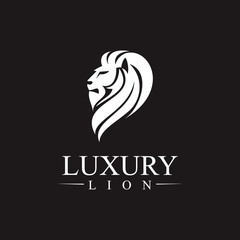 Obraz premium Luksusowa koncepcja projektowania logo głowa lwa
